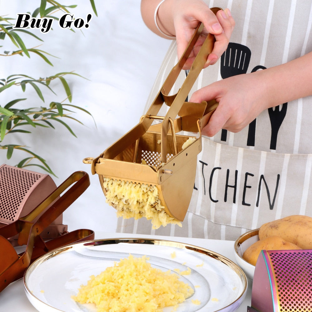 1xStainless Steel Manual Fruit Pomegranate Squeezer Orange Lemon Juicer Hand Press Kitchen Tools Potato Masher Ricer Maker Tool.