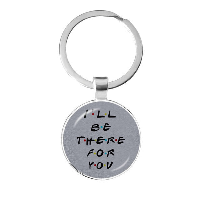 Friends TV Show Keychain 25th Anniversary Series Cartoon Fun Pattern 25mm Glass Cabochon Key Ring Keyholder For Good Friend Gift yuhuv test yuhuv test022.