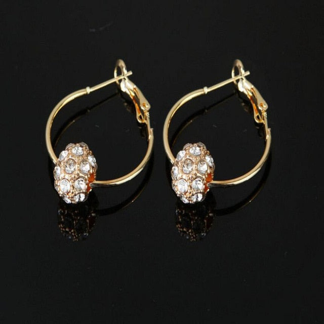 969696 yuhuv test Fashion Austrian Crystal Ball Gold/Silver Earrings High Quality Earrings For Woman Party Wedding Jewelry Boucle D'oreille Femme yuhuv test aja.