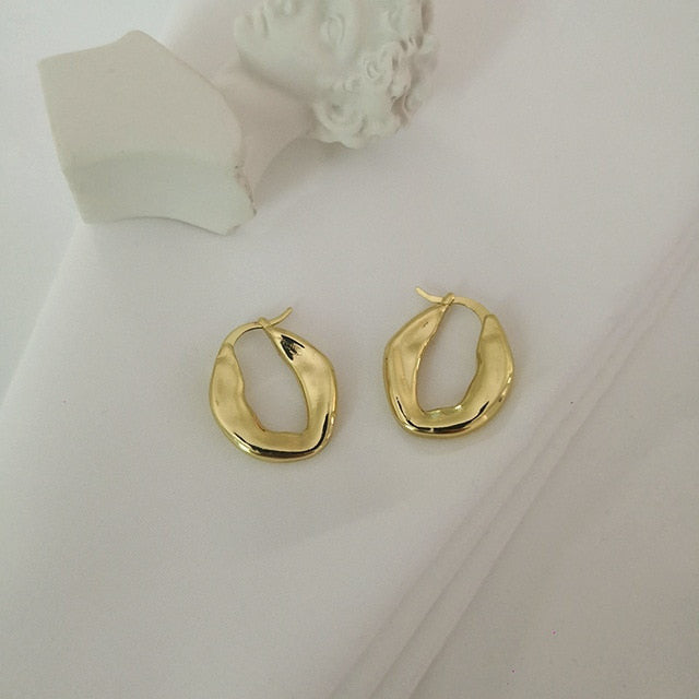 969696 yuhuv test Peri'sBox Best Selling French Gold Chic O Shaped Hoop Earrings Women's Chunky Hoops Geometrical Brass Earrings Minimalist yuhuv test aja.