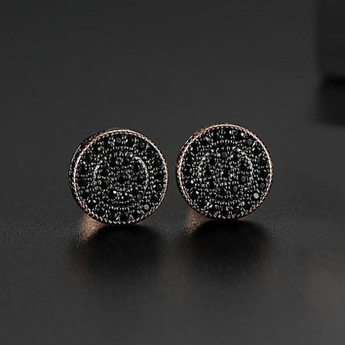 969696 yuhuv test LUOTEEMI Elegant Small Round Stud Earrings for Women Dating AAA Black/White Cubic Zircon Three Color Fashion Jewelry Gift yuhuv test aja.