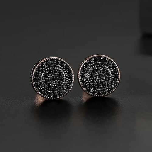 969696 yuhuv test LUOTEEMI Elegant Small Round Stud Earrings for Women Dating AAA Black/White Cubic Zircon Three Color Fashion Jewelry Gift yuhuv test aja.