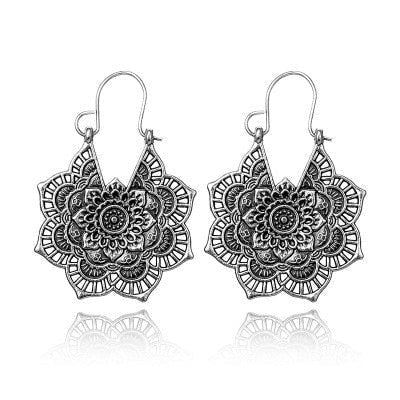 HuaTang Vintage Gold Silver Color Metal Dangle Hollow Earrings for Women Geometric Carved Ethnic Earring Indian Jewellery brinco yuhuv test yuhuv test022.