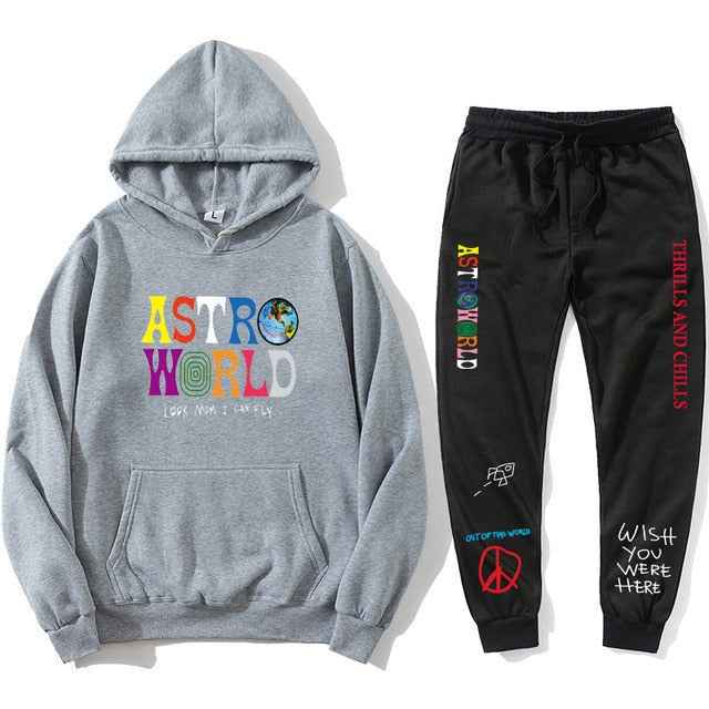 Astroworld THRILLS AND CHILLS Hoodies Plus pants Autumn Streetwear Pullover Travis Scotts Young Men Women FashionHip Hop Printin
