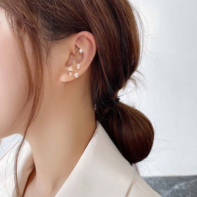 969696 yuhuv test New Ear Wrap Crawler Hook Earring for Women Korean Style Crystal Lightning Stud Earring Personality Climber Earring Jewelry Gift yuhuv test aja.