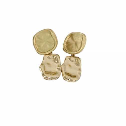 969696 yuhuv test AOMU 2021 Fashion Geometric Irregular Disc Folds Gold Silver Color Metal Stud Earrings for Women Gift Party Jewelry Gift yuhuv test aja.