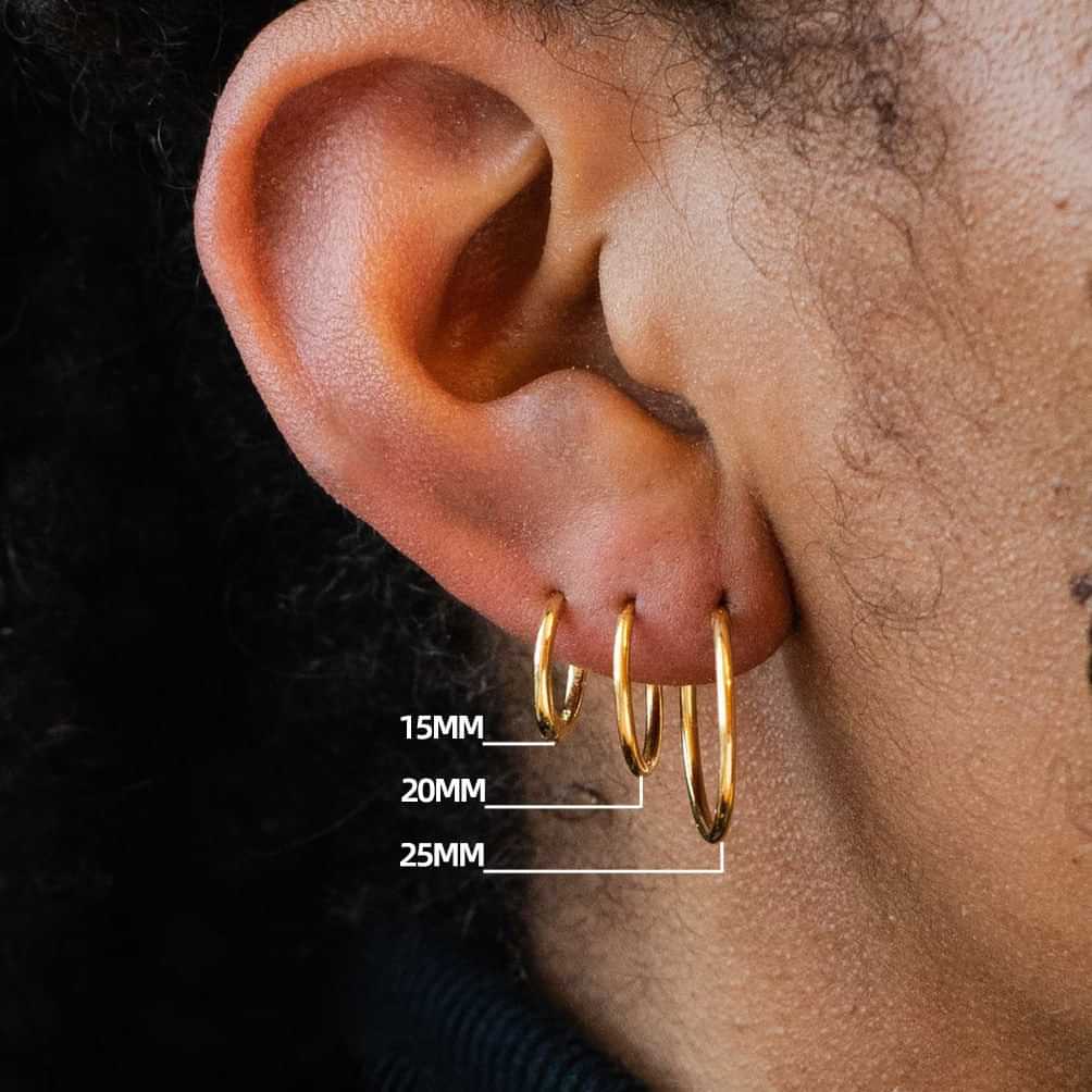 969696 yuhuv test Gold Color Small Hoop Earrings Stainless Steel Circle Round Huggies for Women Men 2020 Ear Ring Bone Buckle Fashion Jewelry 25MM yuhuv test aja.