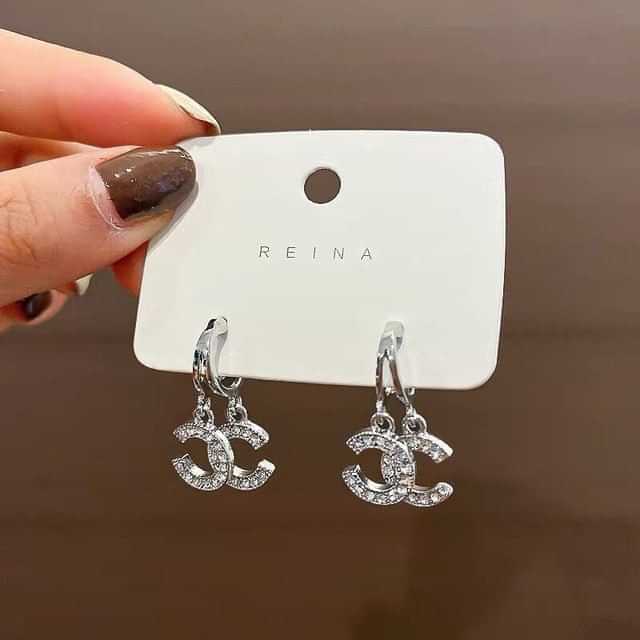 969696 yuhuv test New Double C-Shape Pendant Ear Stud Fashion Gold Color Earrings For Women Simple Female Wedding Trendy Zircon Jewelry EG48 yuhuv test aja.