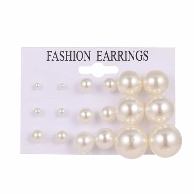 969696 yuhuv test IPARAM 2021 Fashion Oversized Pearl Earrings Set Korean Black White Beige Pearl Earrings Statement Women Wedding Jewelry Gifts yuhuv test aja.