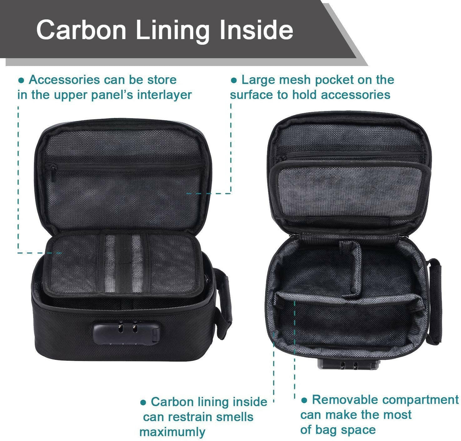 a22222346  330  Pack Science Smell Proof Carbon Lined Locking Stash Bag Storage 55.