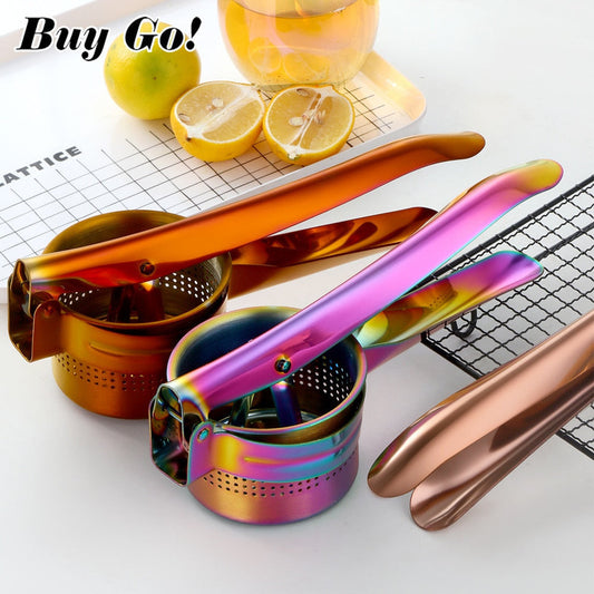 ss1xStainless Steel Manual Fruit Pomegranate Squeezer Orange Lemon Juicer Hand Press Kitchen Tools Potato Masher Ricer Maker Tool.