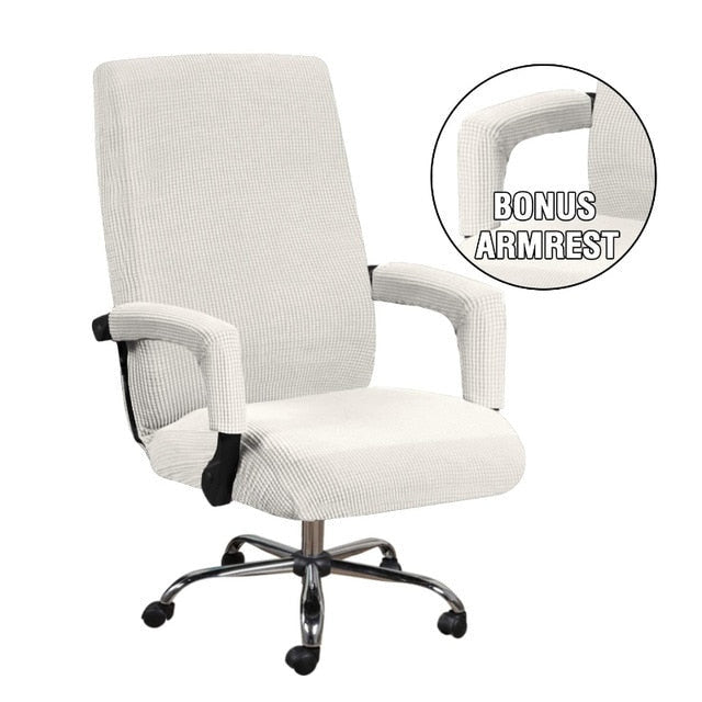 3pcs universal chair cover with 2 armrests office computer chair cover 100% polyester fiber elastic washable removable.