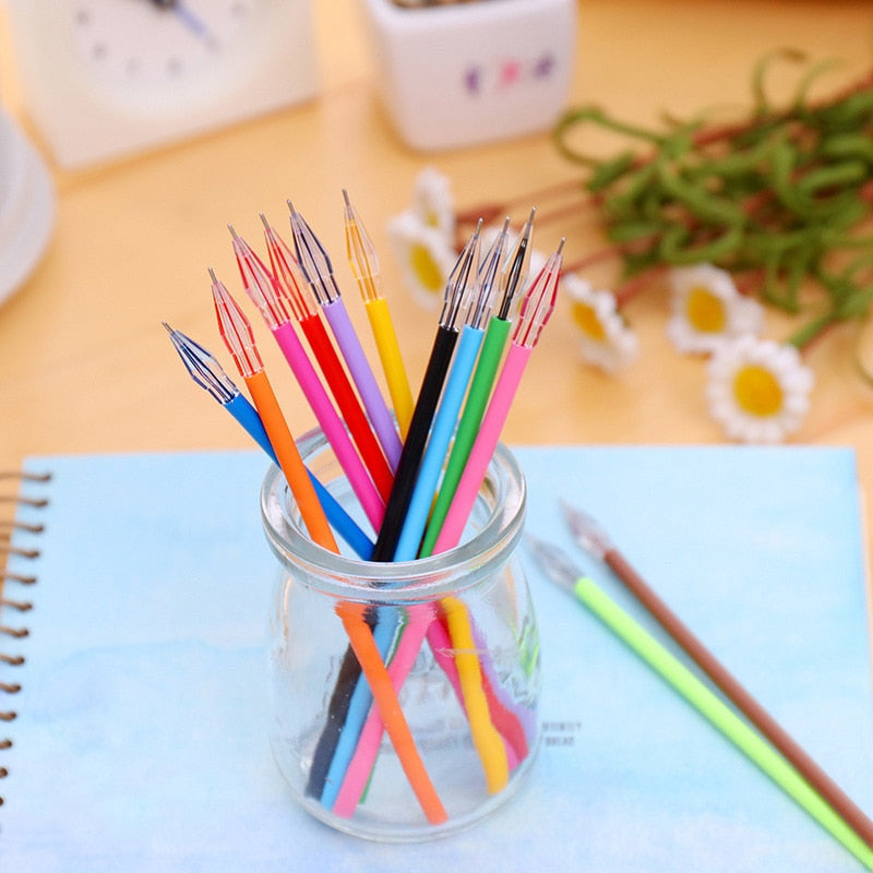 12 color Kawaii Diamond head Gel Pen set cute Signature Pen Escolar Papelaria School Office Supply Promotional Gifthhhjjj.