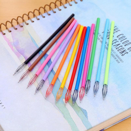 12 color Kawaii Diamond head Gel Pen set cute Signature Pen Escolar Papelaria School Office Supply Promotional Gifthhhjjj.