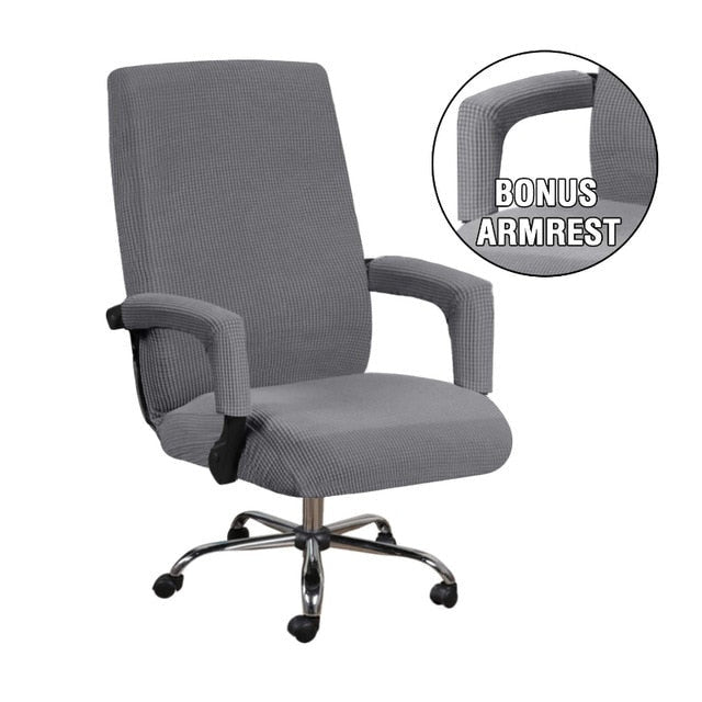 3pcs universal chair cover with 2 armrests office computer chair cover 100% polyester fiber elastic washable removable.