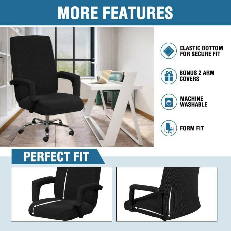 3pcs universal chair cover with 2 armrests office computer chair cover 100% polyester fiber elastic washable removable yuhuv test 0 yuhuv test022.