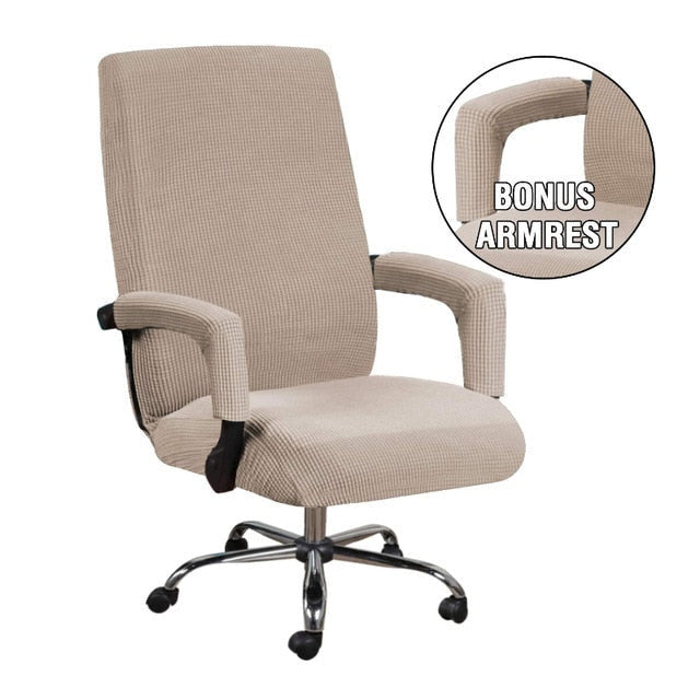 3pcs universal chair cover with 2 armrests office computer chair cover 100% polyester fiber elastic washable removable.