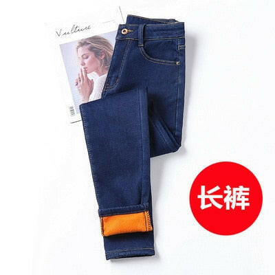 Winter Warm Jeans Woman 2022 High Waist Casual Velvet Ladies Trousers Female Pantalon Denim jeans for Women Pants clothe 40 yuhuv test 0 yuhuv test022.