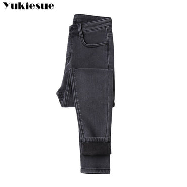 Winter Warm Jeans Woman 2022 High Waist Casual Velvet Ladies Trousers Female Pantalon Denim jeans for Women Pants clothe 40 yuhuv test 0 yuhuv test022.