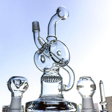 DGC Honeycomb Round Recycler Bent Neck Percolator WP147 xccscss 999 Discount E-Nails 9999.