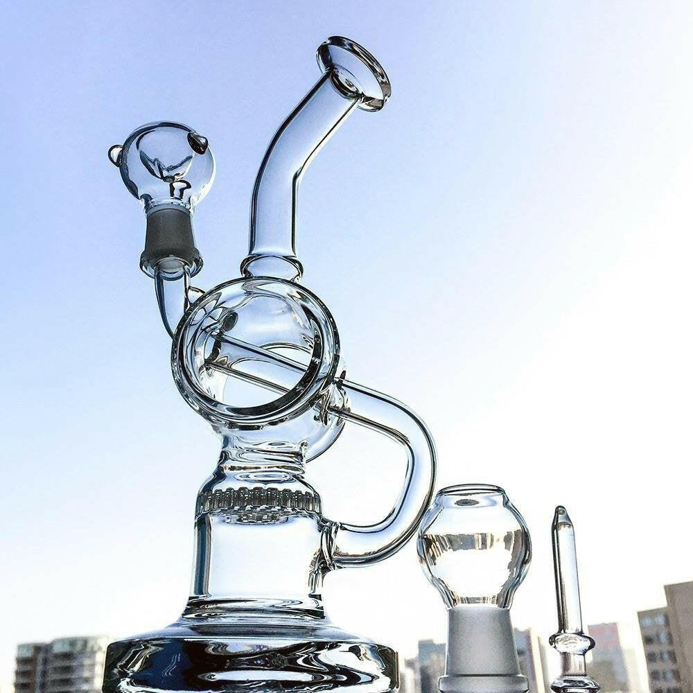 DGC Honeycomb Round Recycler Bent Neck Percolator WP147 xccscss 999 Discount E-Nails 9999.