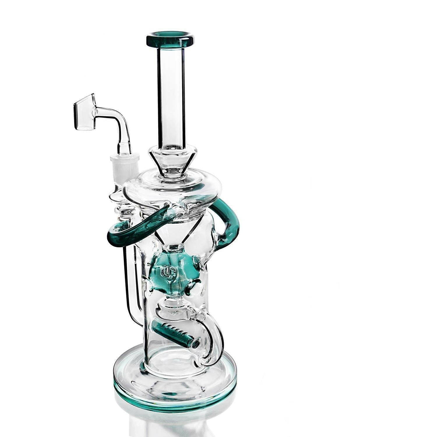 a22222346  330  Green Inner Fab Egg Recycler Rig Glass Rig 55.