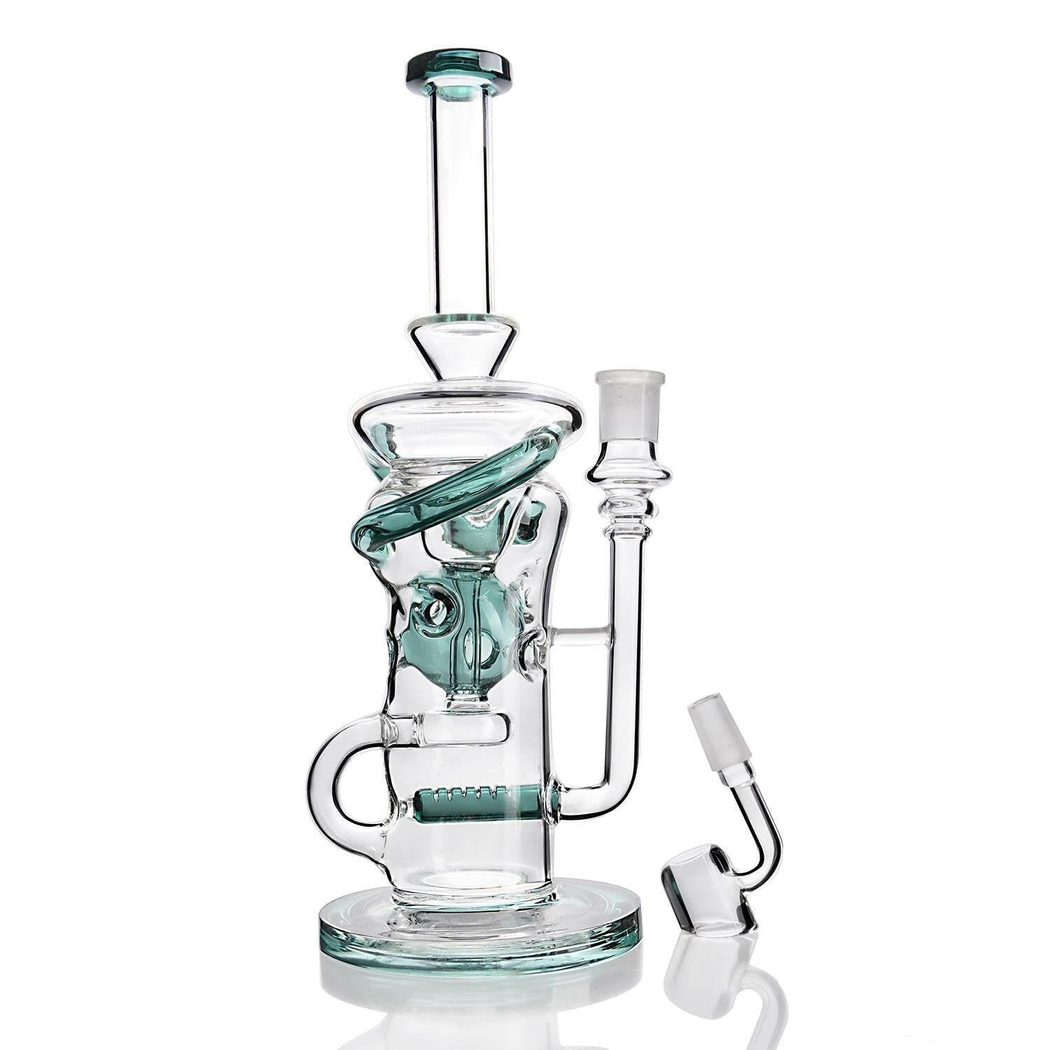 a22222346  330  Green Inner Fab Egg Recycler Rig Glass Rig 55.