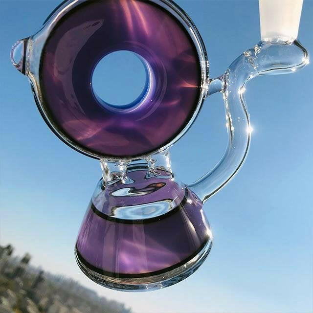 a22222346  330  Plus Glass Heady "Smoke Ring Donut" Glass Rig 55.