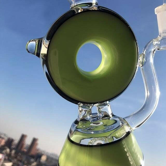 a22222346  330  Plus Glass Heady "Smoke Ring Donut" Glass Rig 55.