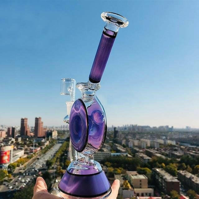 a22222346  330  Plus Glass Heady "Smoke Ring Donut" Glass Rig 55.