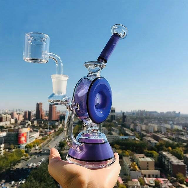 a22222346  330  Plus Glass Heady "Smoke Ring Donut" Glass Rig 55.