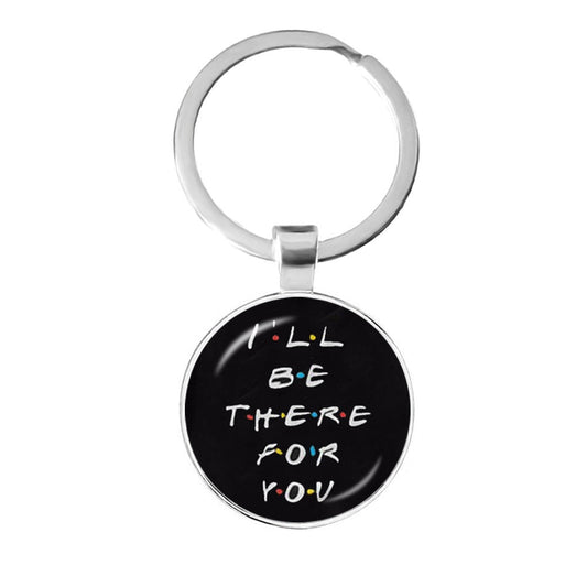 969696 yuhuv test Friends TV Show Keychain 25th Anniversary Series Cartoon Fun Pattern 25mm Glass Cabochon Key Ring Keyholder For Good Friend Gift yuhuv test aja.