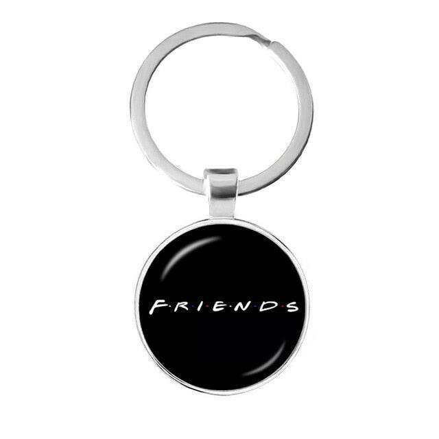 Friends TV Show Keychain 25th Anniversary Series Cartoon Fun Pattern 25mm Glass Cabochon Key Ring Keyholder For Good Friend Gift yuhuv test  yuhuv test022.