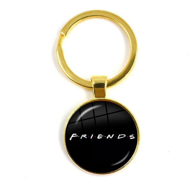 Friends TV Show Keychain 25th Anniversary Series Cartoon Fun Pattern 25mm Glass Cabochon Key Ring Keyholder For Good Friend Gift yuhuv test  yuhuv test022.