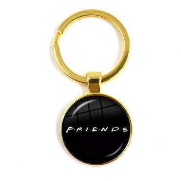 969696  yuhuv test Friends TV Show Keychain 25th Anniversary Series Cartoon Fun Pattern 25mm Glass Cabochon Key Ring Keyholder For Good Friend Gift yuhuv test aja.