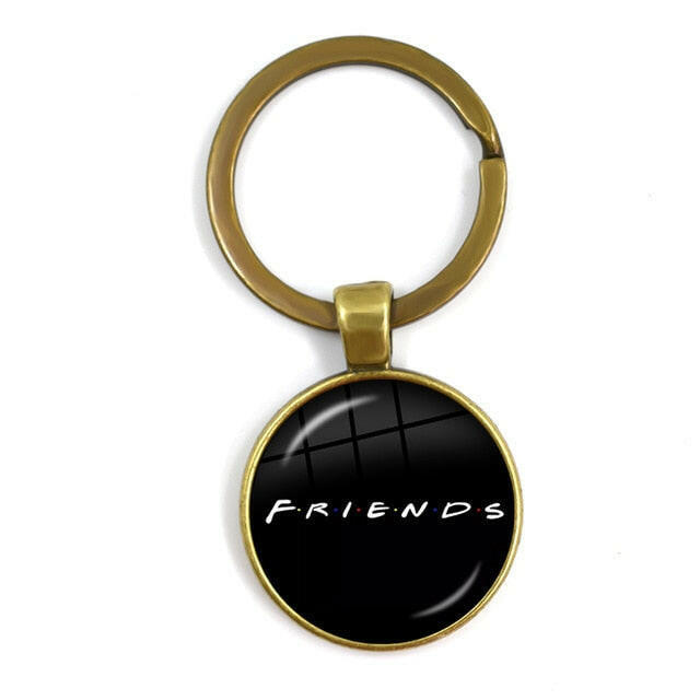 Friends TV Show Keychain 25th Anniversary Series Cartoon Fun Pattern 25mm Glass Cabochon Key Ring Keyholder For Good Friend Gift yuhuv test  yuhuv test022.