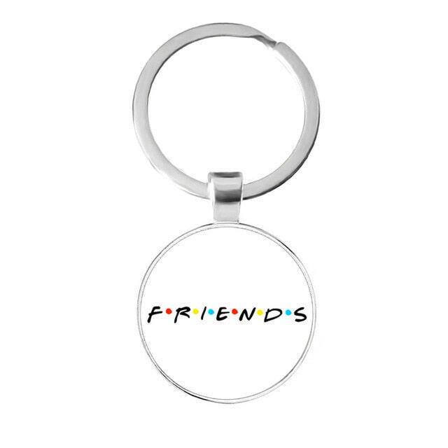 Friends TV Show Keychain 25th Anniversary Series Cartoon Fun Pattern 25mm Glass Cabochon Key Ring Keyholder For Good Friend Gift yuhuv test  yuhuv test022.