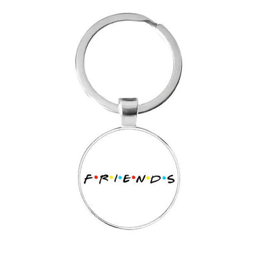 969696  yuhuv test Friends TV Show Keychain 25th Anniversary Series Cartoon Fun Pattern 25mm Glass Cabochon Key Ring Keyholder For Good Friend Gift yuhuv test aja.