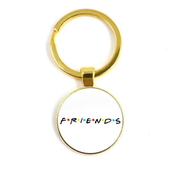 Friends TV Show Keychain 25th Anniversary Series Cartoon Fun Pattern 25mm Glass Cabochon Key Ring Keyholder For Good Friend Gift yuhuv test  yuhuv test022.