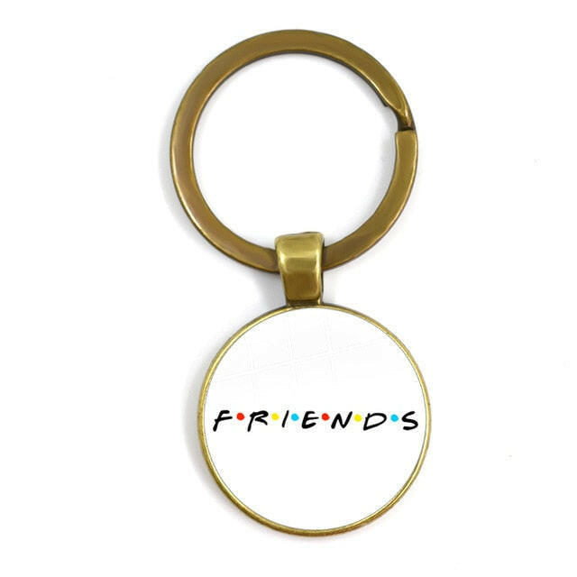 Friends TV Show Keychain 25th Anniversary Series Cartoon Fun Pattern 25mm Glass Cabochon Key Ring Keyholder For Good Friend Gift yuhuv test  yuhuv test022.