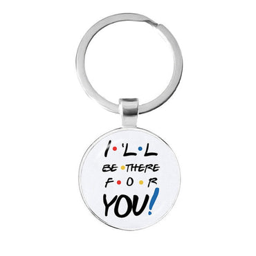 969696  yuhuv test Friends TV Show Keychain 25th Anniversary Series Cartoon Fun Pattern 25mm Glass Cabochon Key Ring Keyholder For Good Friend Gift yuhuv test aja.