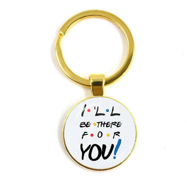 Friends TV Show Keychain 25th Anniversary Series Cartoon Fun Pattern 25mm Glass Cabochon Key Ring Keyholder For Good Friend Gift yuhuv test  yuhuv test022.