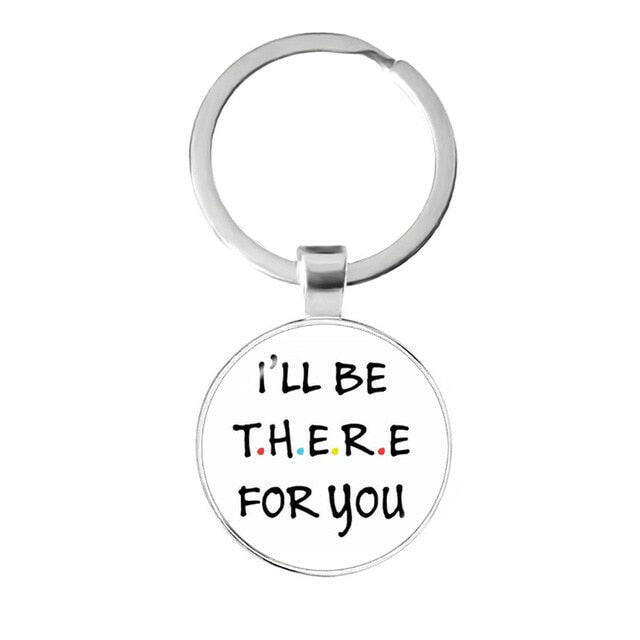 Friends TV Show Keychain 25th Anniversary Series Cartoon Fun Pattern 25mm Glass Cabochon Key Ring Keyholder For Good Friend Gift yuhuv test  yuhuv test022.