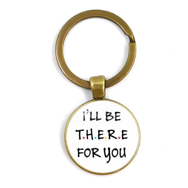 Friends TV Show Keychain 25th Anniversary Series Cartoon Fun Pattern 25mm Glass Cabochon Key Ring Keyholder For Good Friend Gift yuhuv test  yuhuv test022.