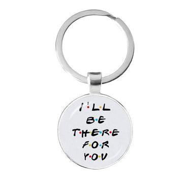 Friends TV Show Keychain 25th Anniversary Series Cartoon Fun Pattern 25mm Glass Cabochon Key Ring Keyholder For Good Friend Gift yuhuv test  yuhuv test022.