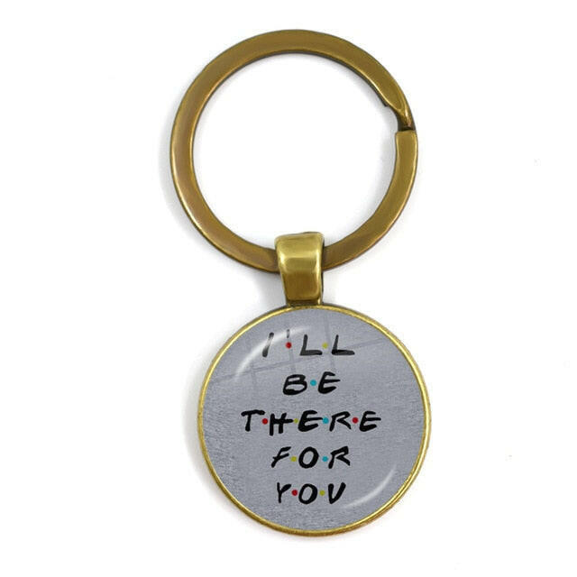 Friends TV Show Keychain 25th Anniversary Series Cartoon Fun Pattern 25mm Glass Cabochon Key Ring Keyholder For Good Friend Gift yuhuv test  yuhuv test022.