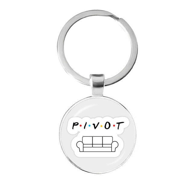 Friends TV Show Keychain 25th Anniversary Series Cartoon Fun Pattern 25mm Glass Cabochon Key Ring Keyholder For Good Friend Gift yuhuv test  yuhuv test022.