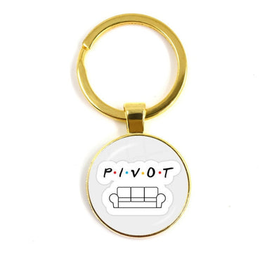 Friends TV Show Keychain 25th Anniversary Series Cartoon Fun Pattern 25mm Glass Cabochon Key Ring Keyholder For Good Friend Gift yuhuv test  yuhuv test022.