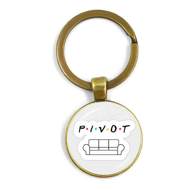 Friends TV Show Keychain 25th Anniversary Series Cartoon Fun Pattern 25mm Glass Cabochon Key Ring Keyholder For Good Friend Gift yuhuv test  yuhuv test022.