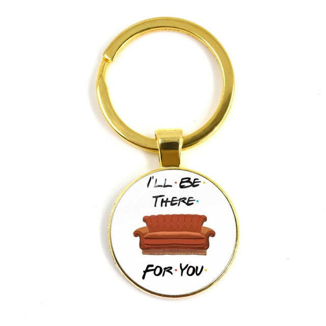 Friends TV Show Keychain 25th Anniversary Series Cartoon Fun Pattern 25mm Glass Cabochon Key Ring Keyholder For Good Friend Gift yuhuv test  yuhuv test022.